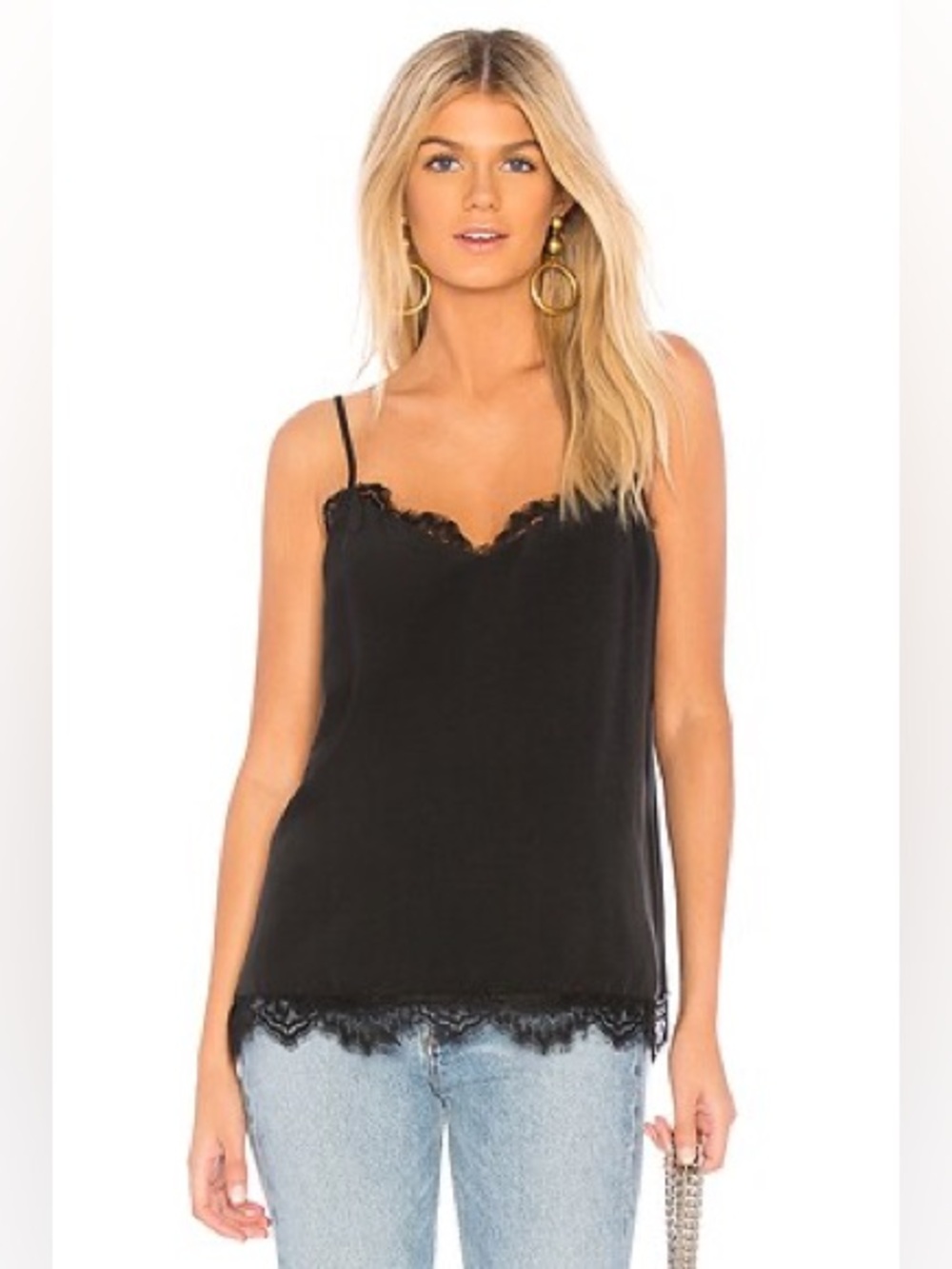 L’AGENCE Black Silk Lacy Cami XS